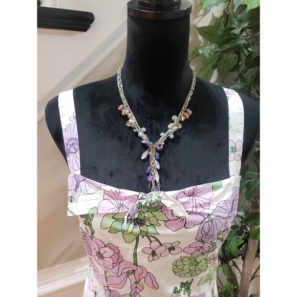 Loft Women's White Floral Cotton Square Neck Sleeveless Casual Top Blouse 14P - Picture 10 of 12